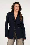 Seravelle Fitted Blazer Navy Blue