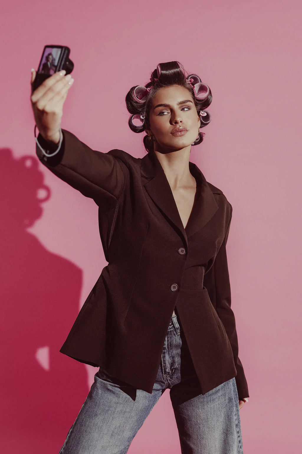 Seravelle Fitted Blazer Brown
