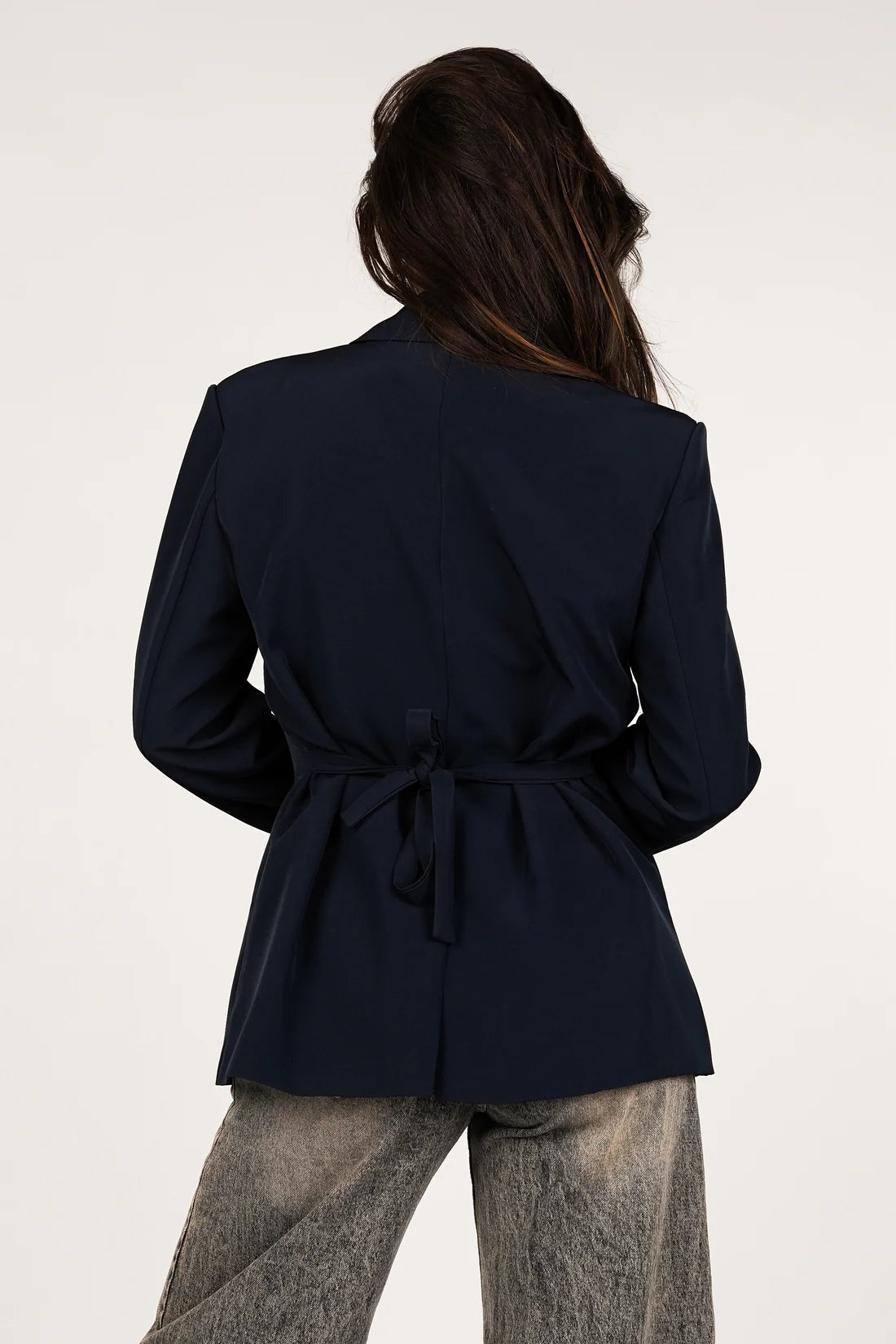 Seravelle Fitted Blazer Navy Blue