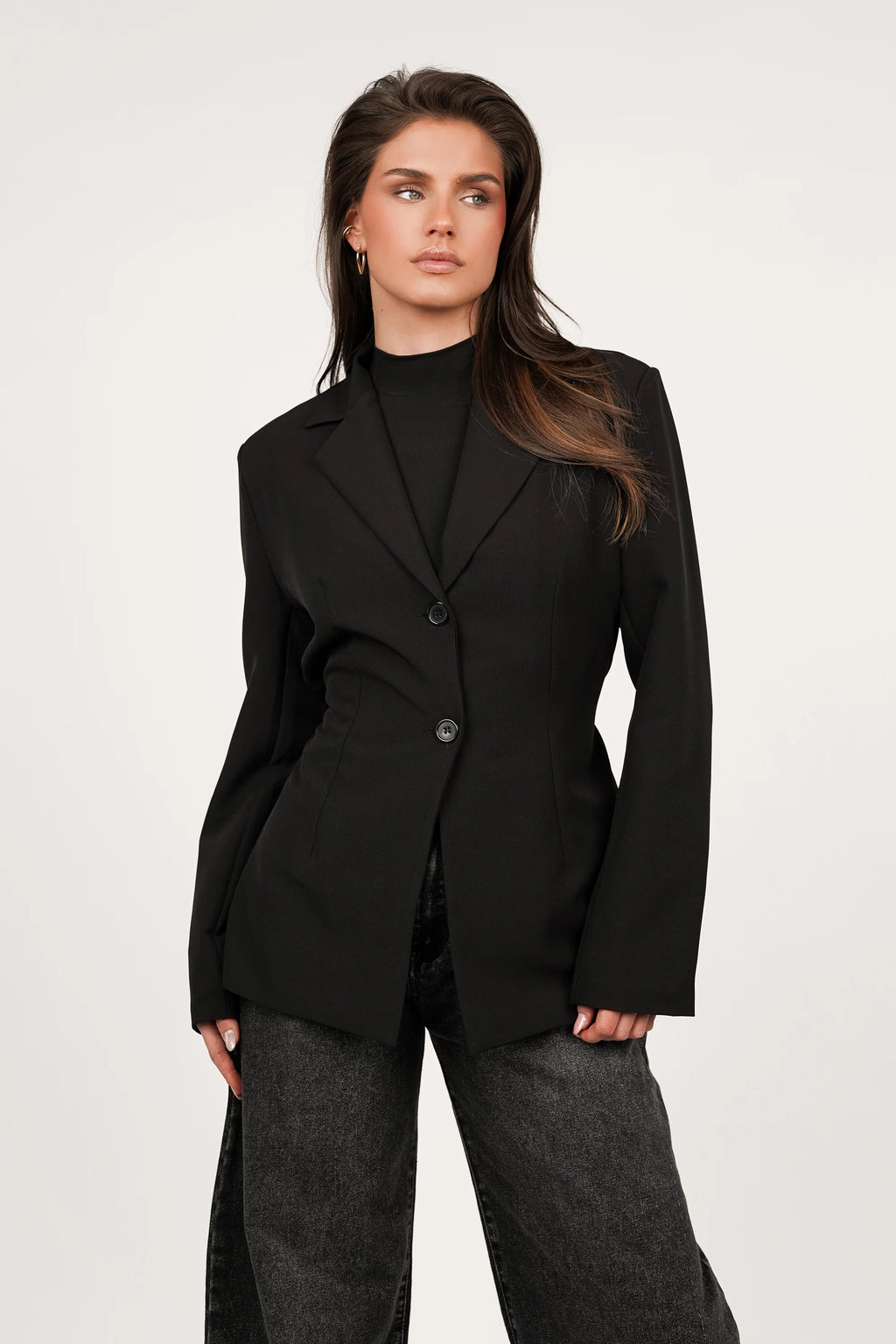 Seravelle Fitted Blazer Black