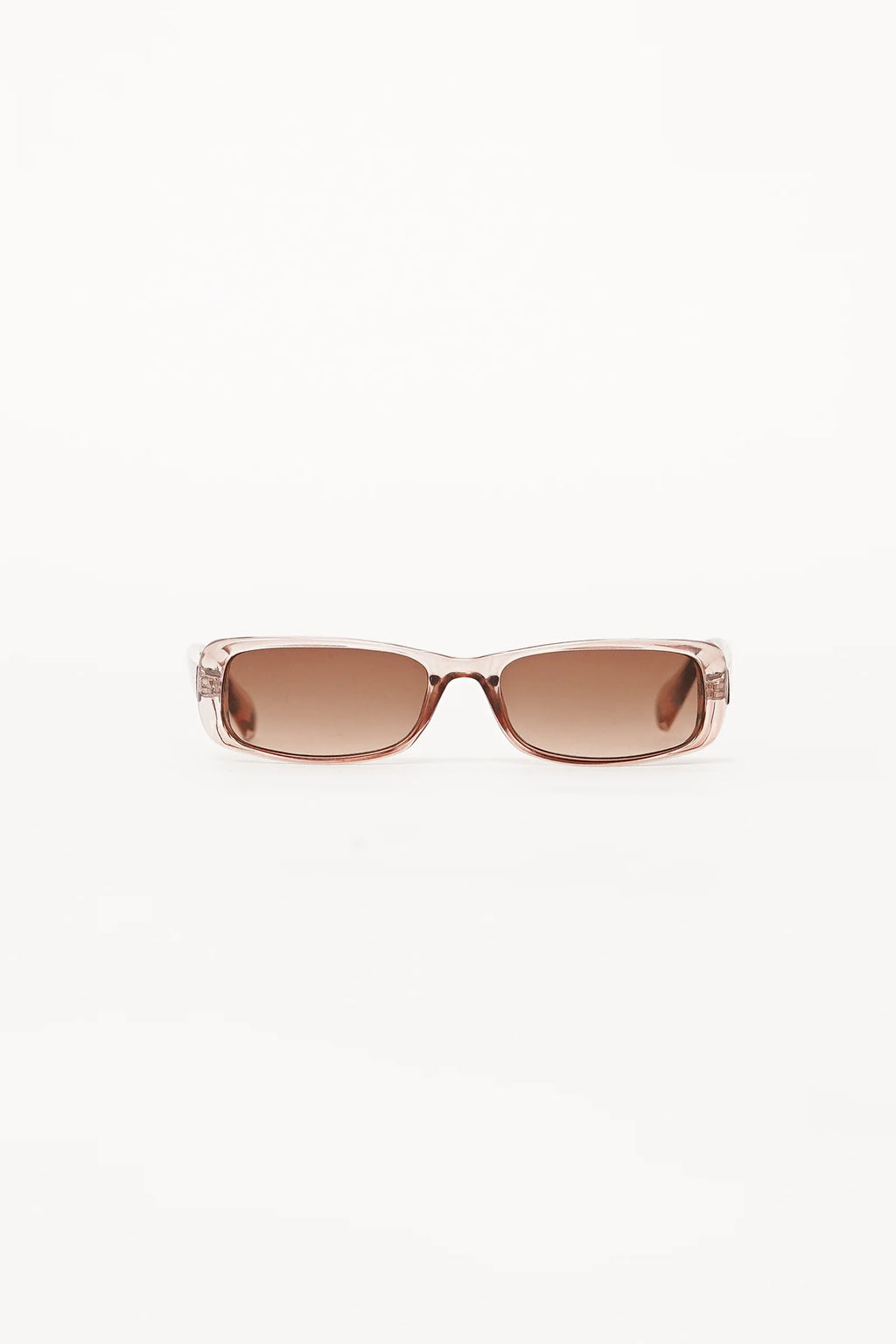 Seravelle Slim Pink Clear Frame Sunglasses
