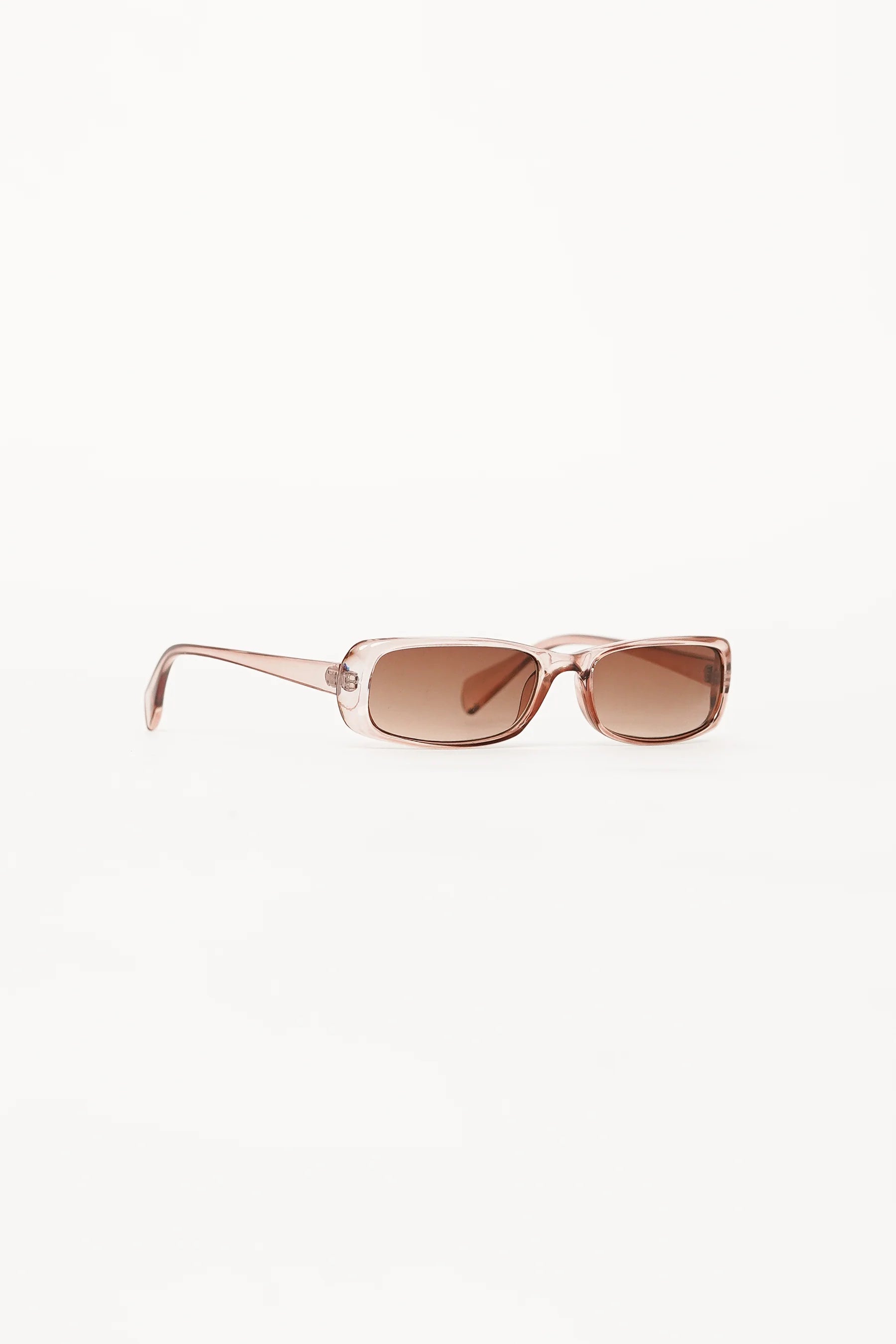 Seravelle Slim Pink Clear Frame Sunglasses