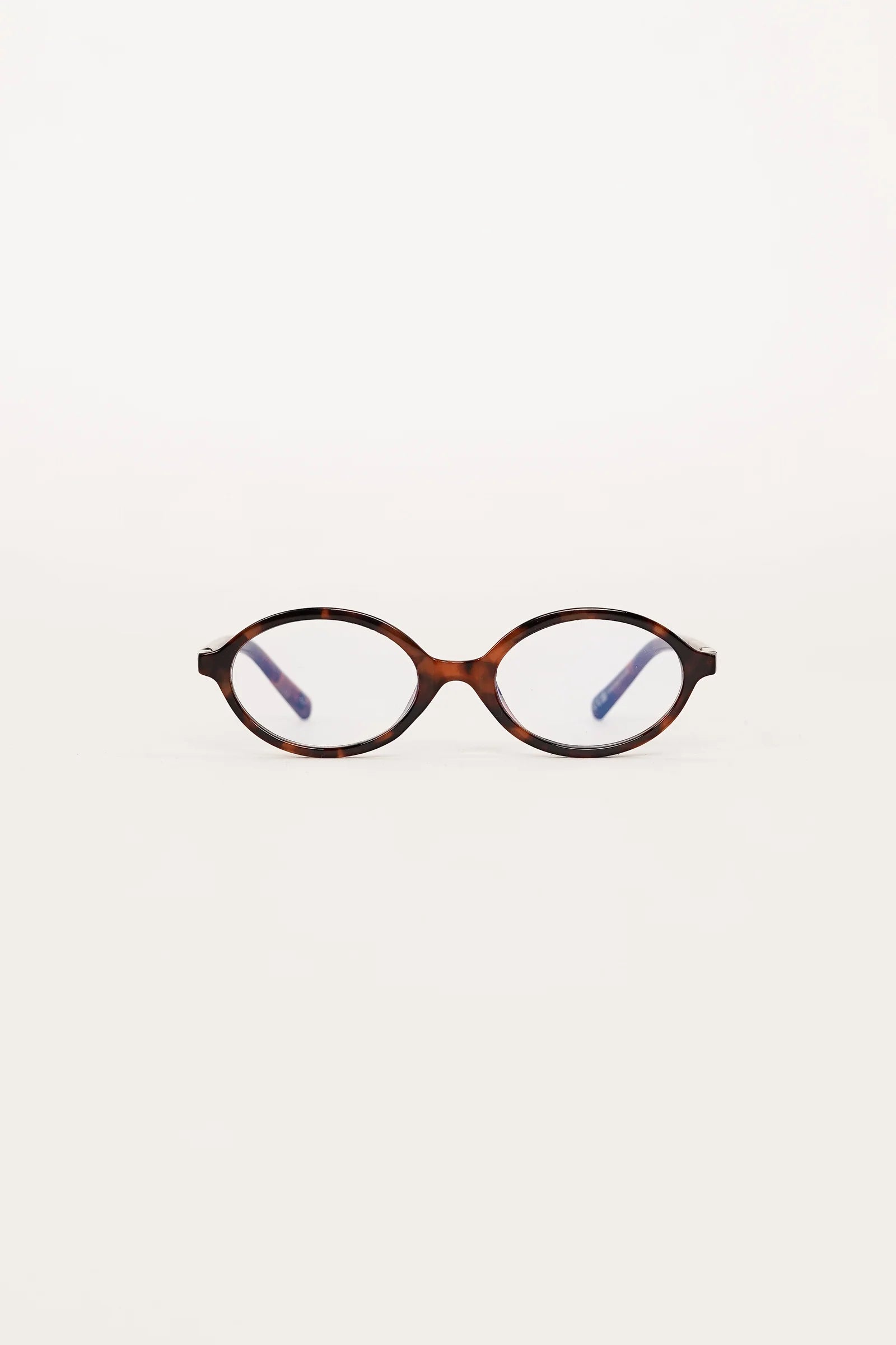 Round Glasses with Blue Light Lenses – Brown