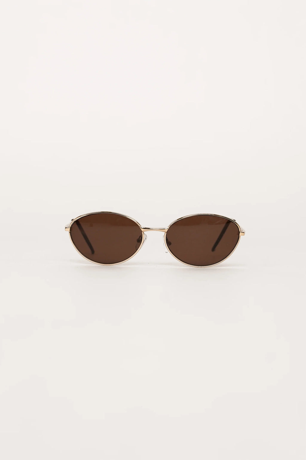Slim Oval Brown Sunglasses – UV Protection