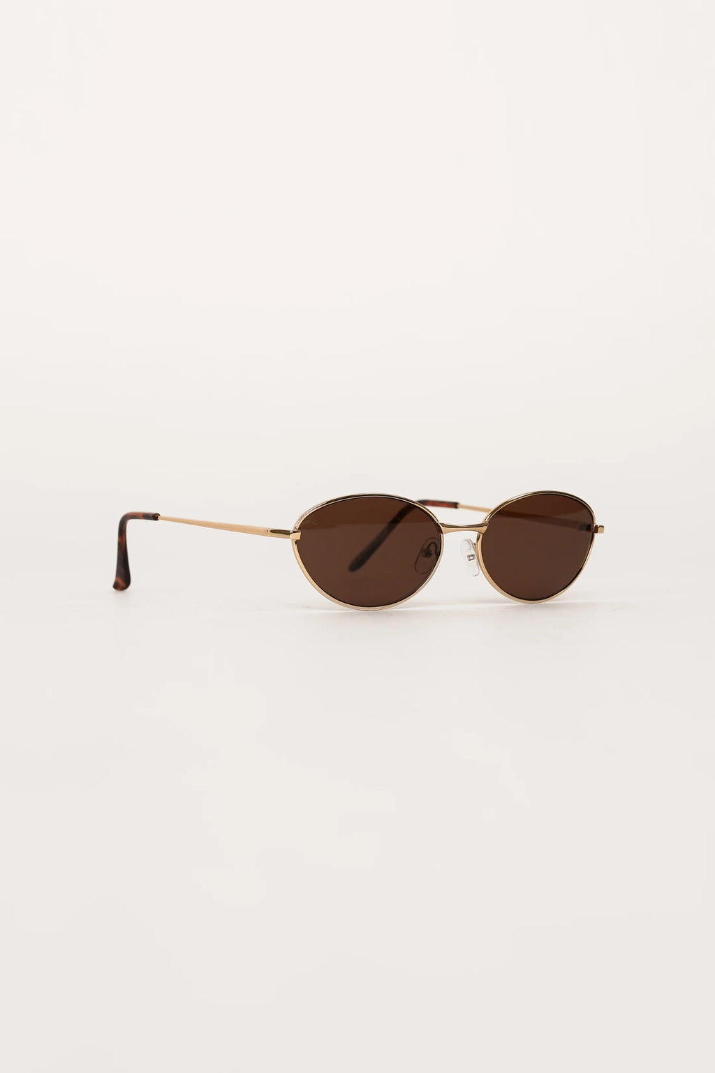 Slim Oval Brown Sunglasses – UV Protection