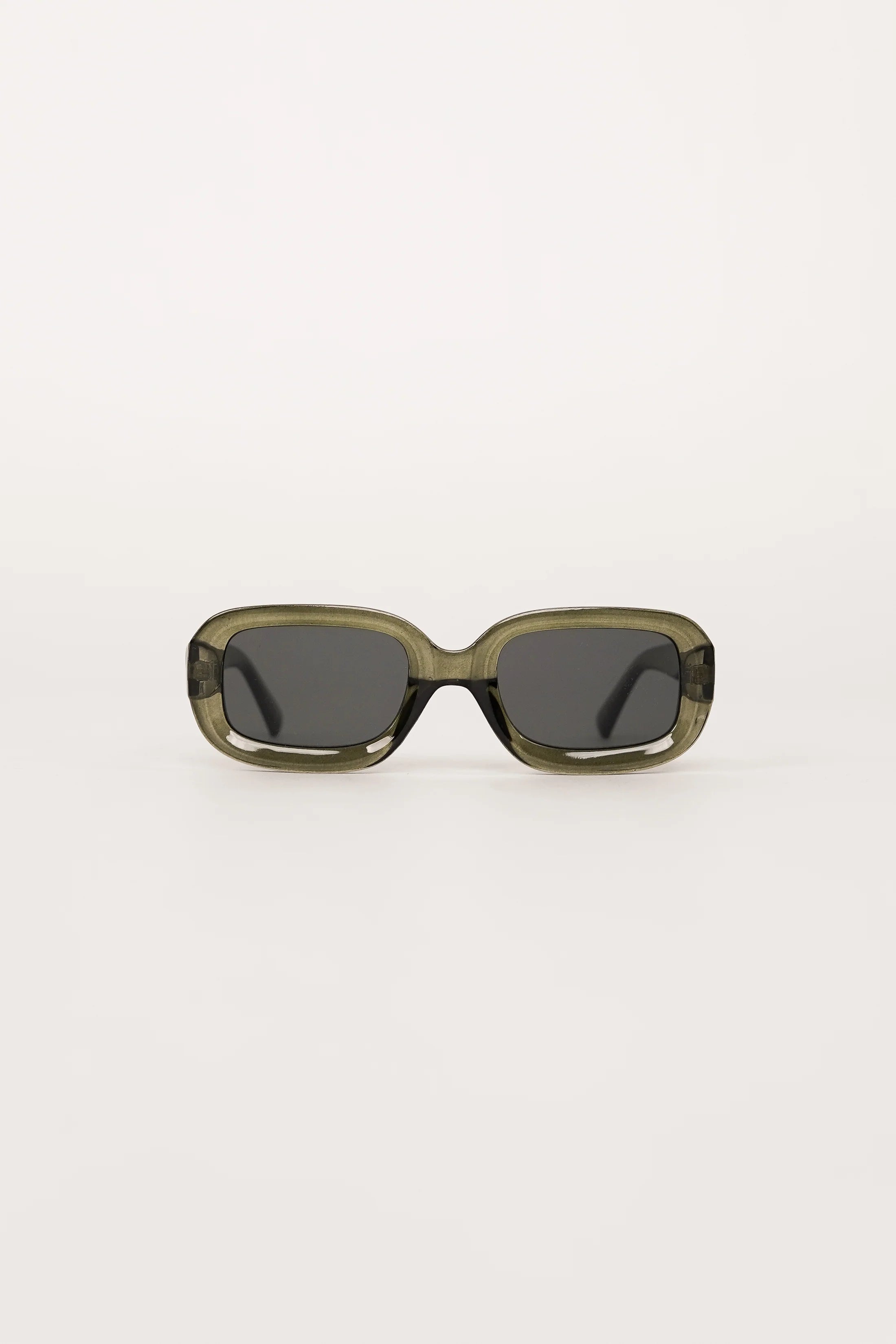 Wide Rectangular Green Sunglasses