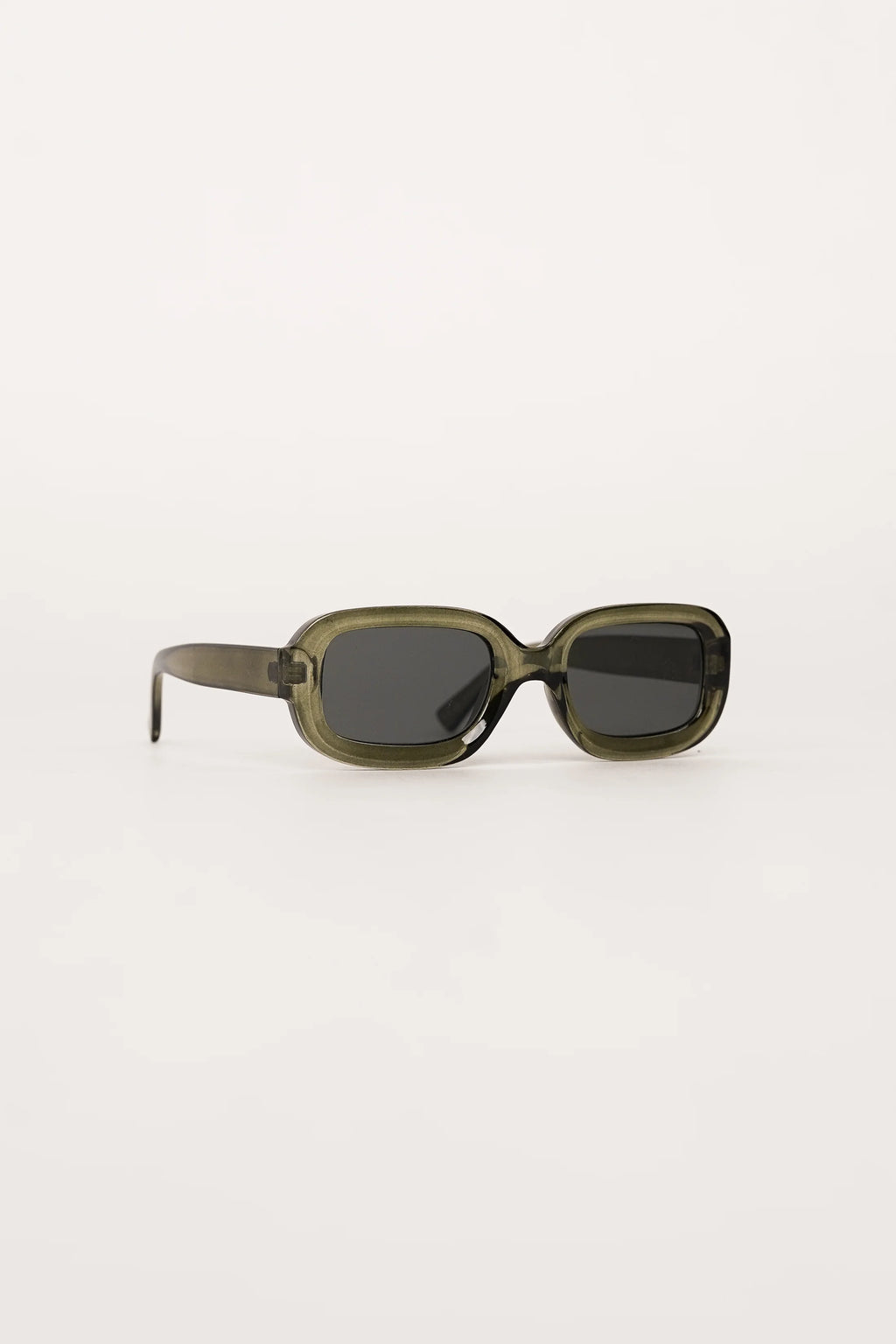 Wide Rectangular Green Sunglasses