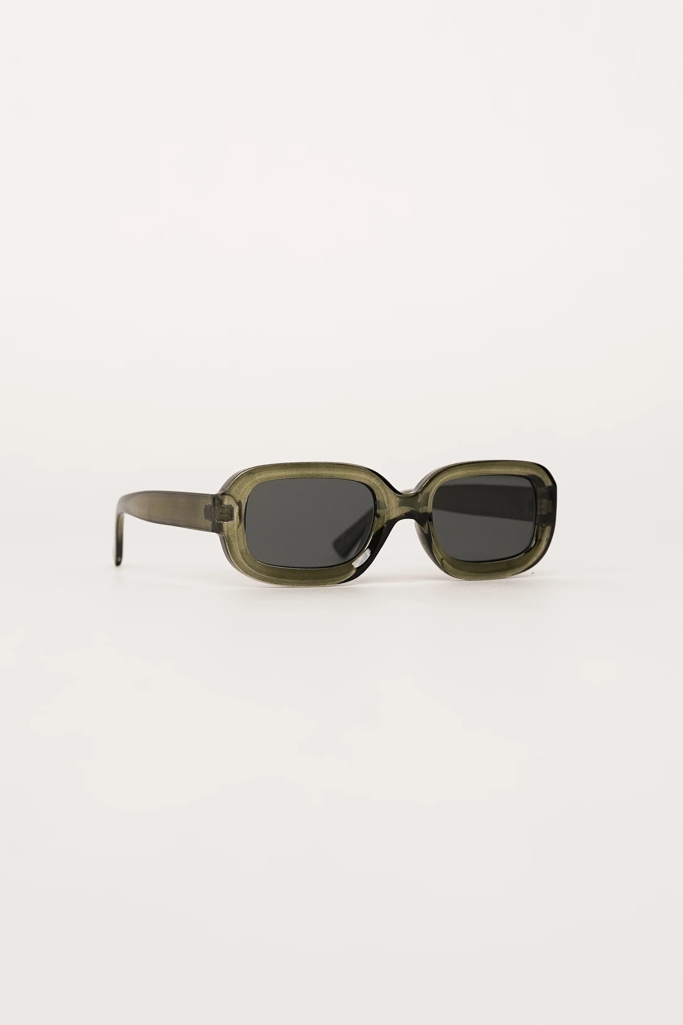 Wide Rectangular Green Sunglasses