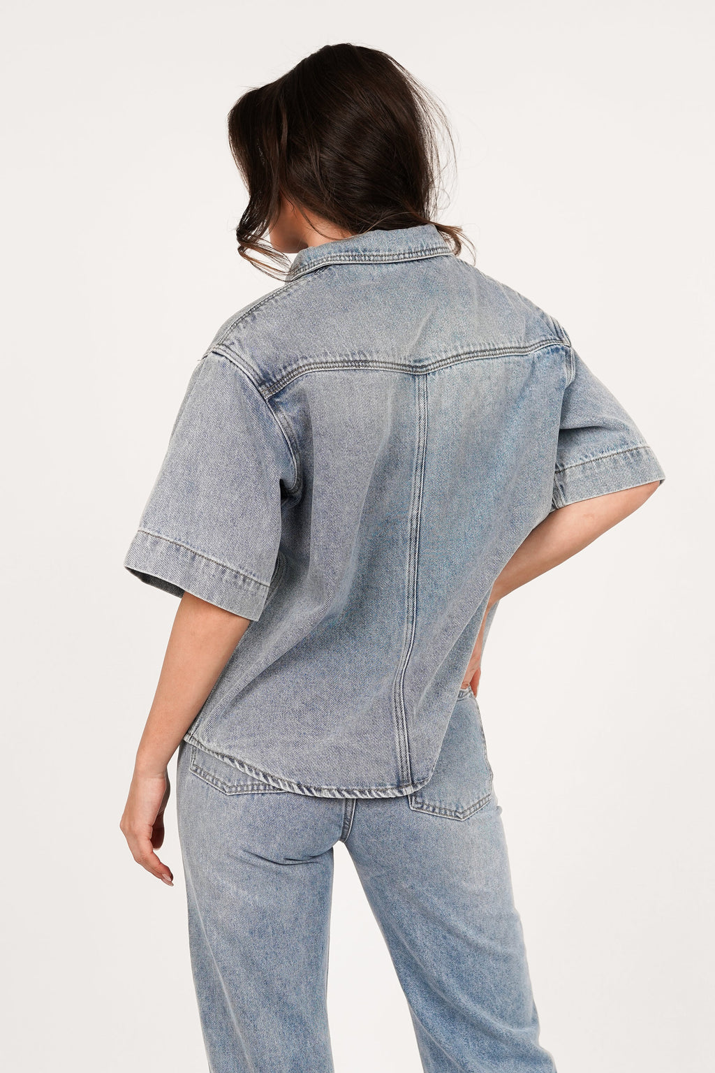 Seravelle Oversized Lightblue Denim Set