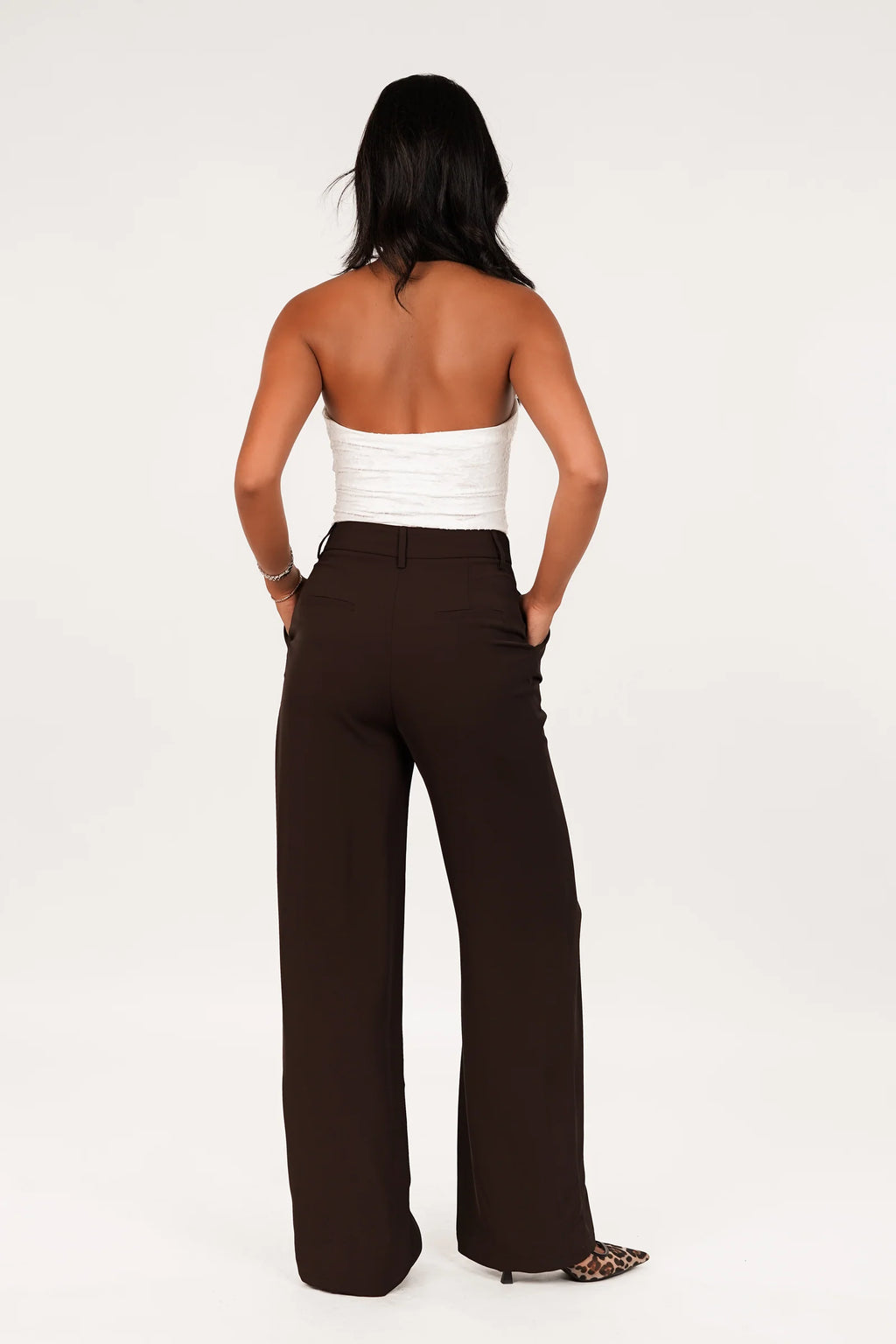 Seravelle Tailored Darkbrown Pantalon