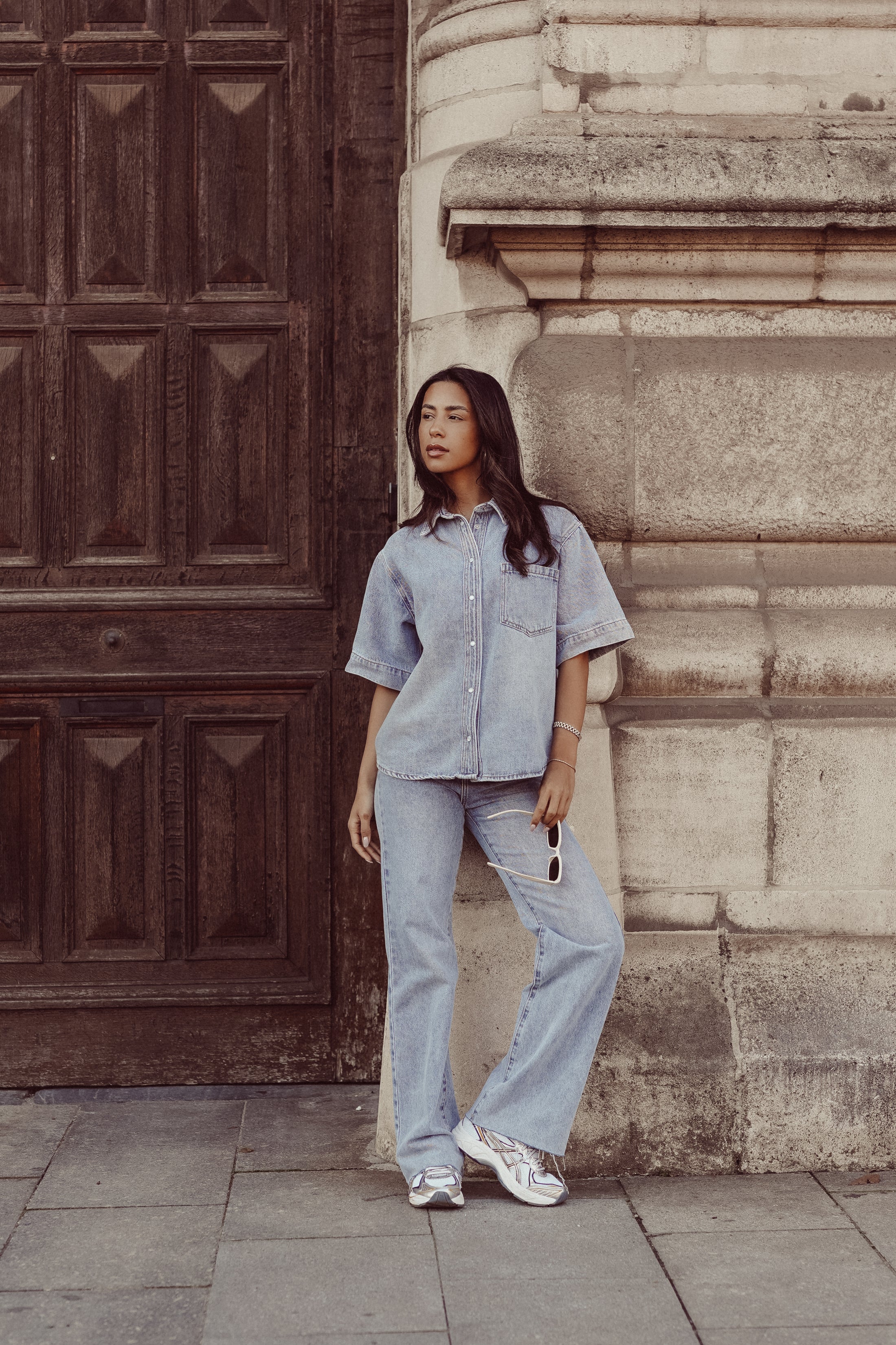 Seravelle Oversized Lightblue Denim Set