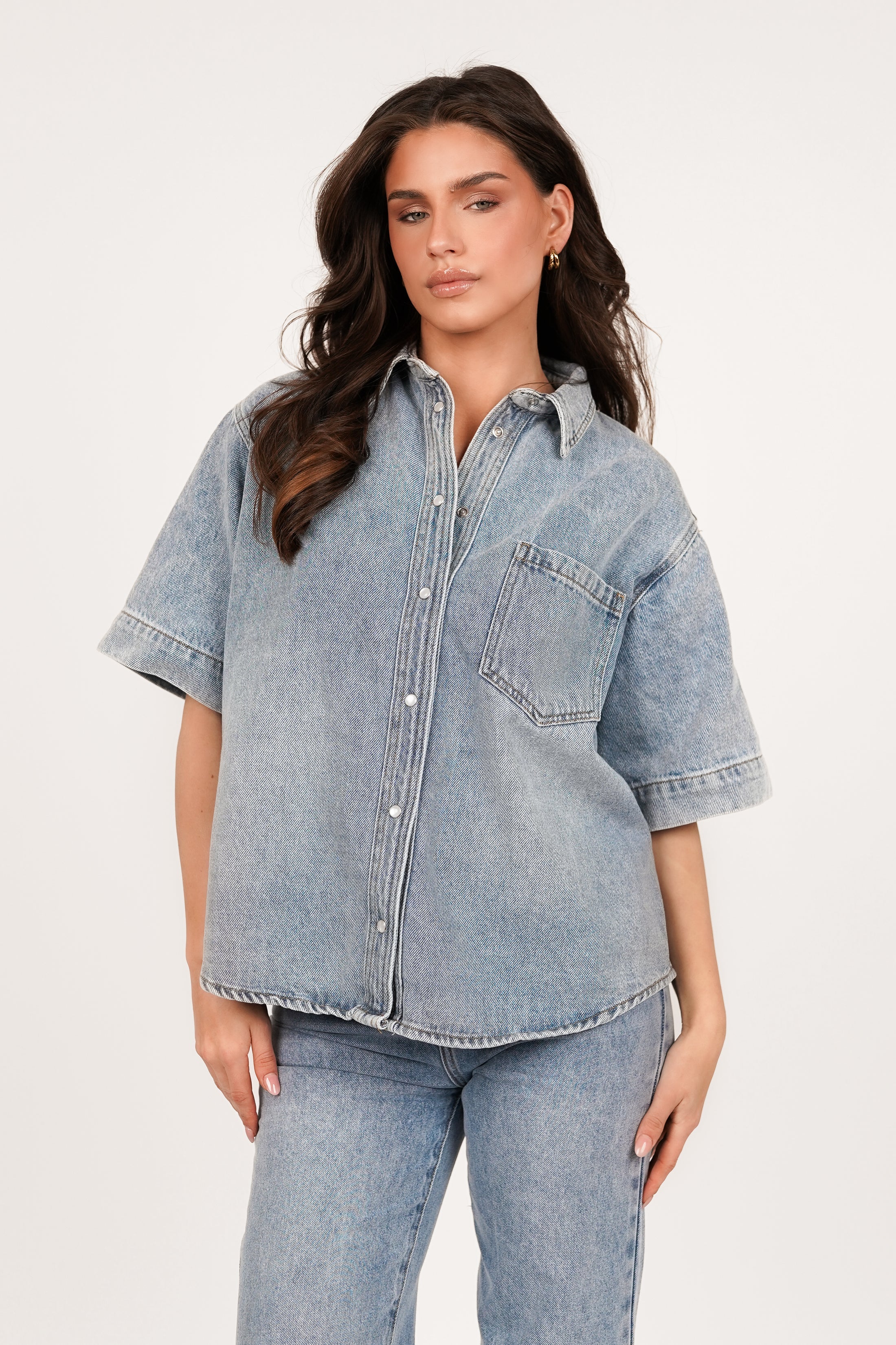 Seravelle Oversized Lightblue Denim Set