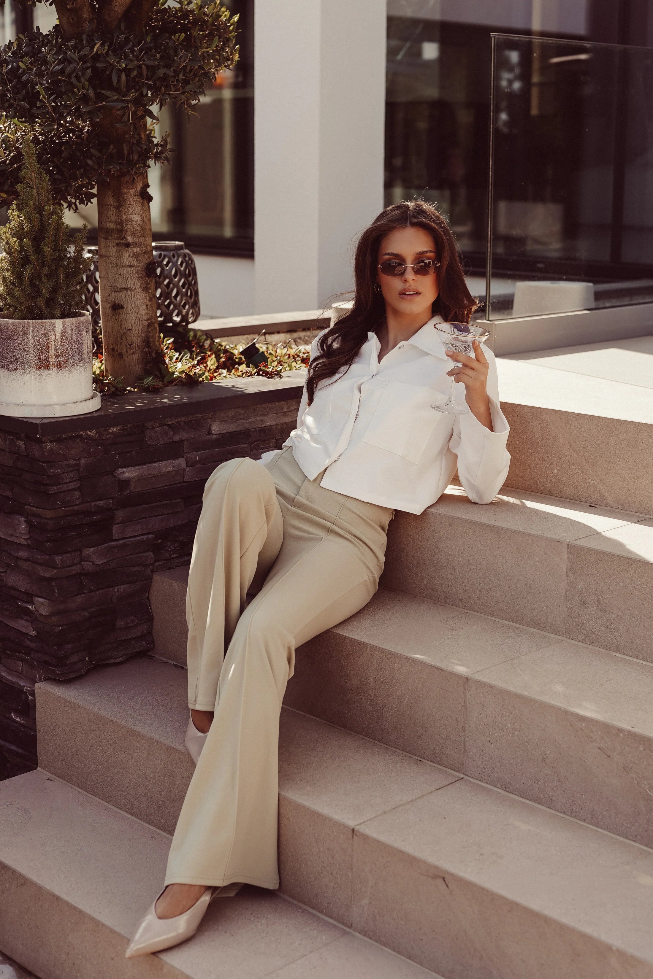 Seravelle Cropped Jacket | White