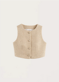Seravelle Pearl Tweed Cropped Vest