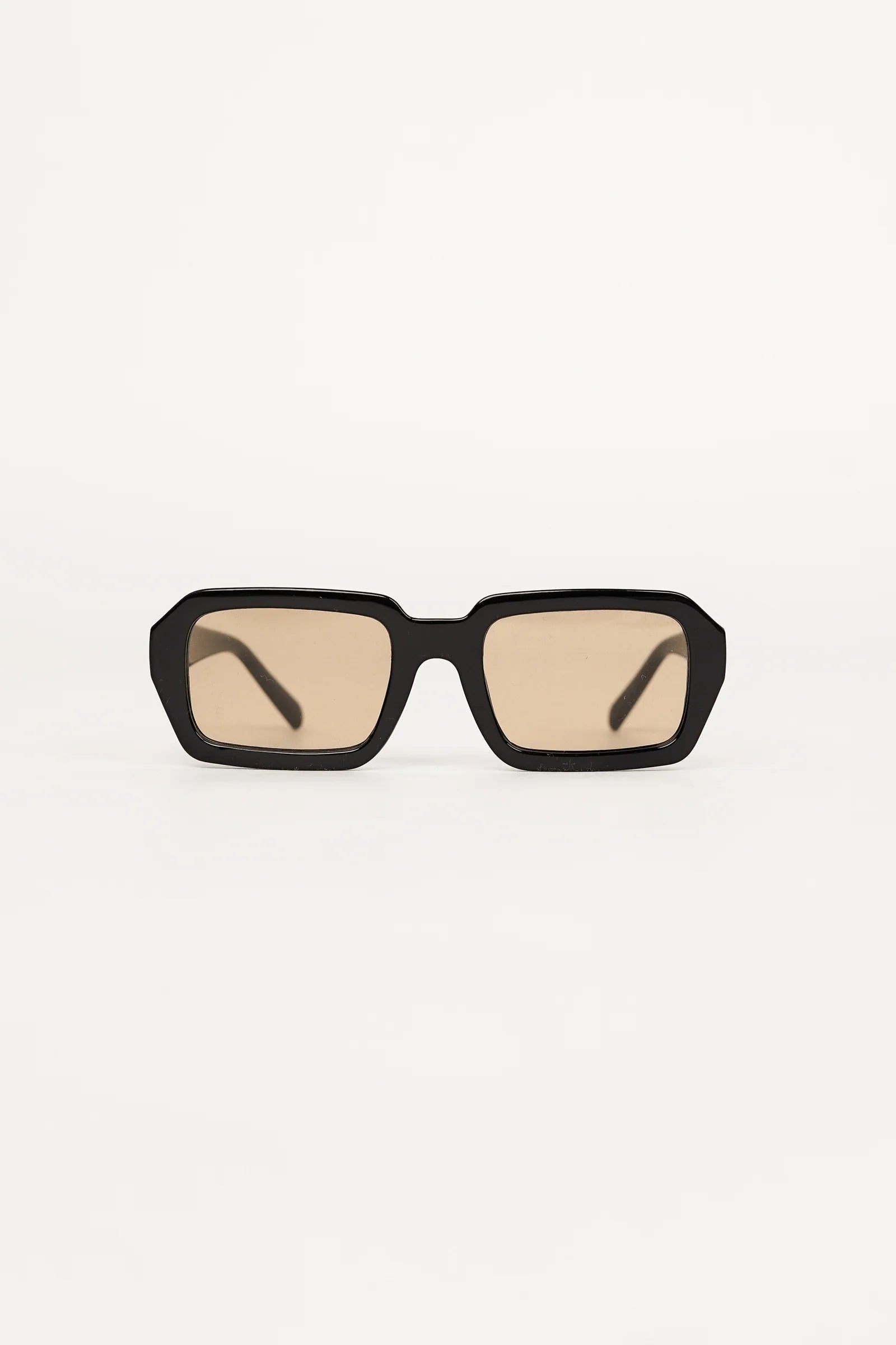 Wide Rectangular Sunglasses – Classic Black