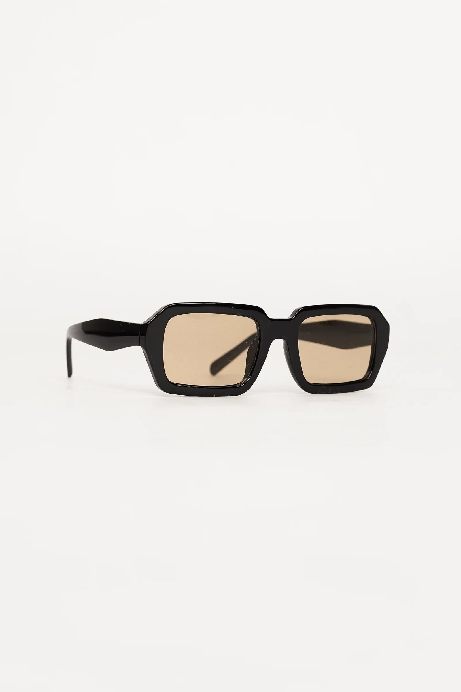 Wide Rectangular Sunglasses – Classic Black
