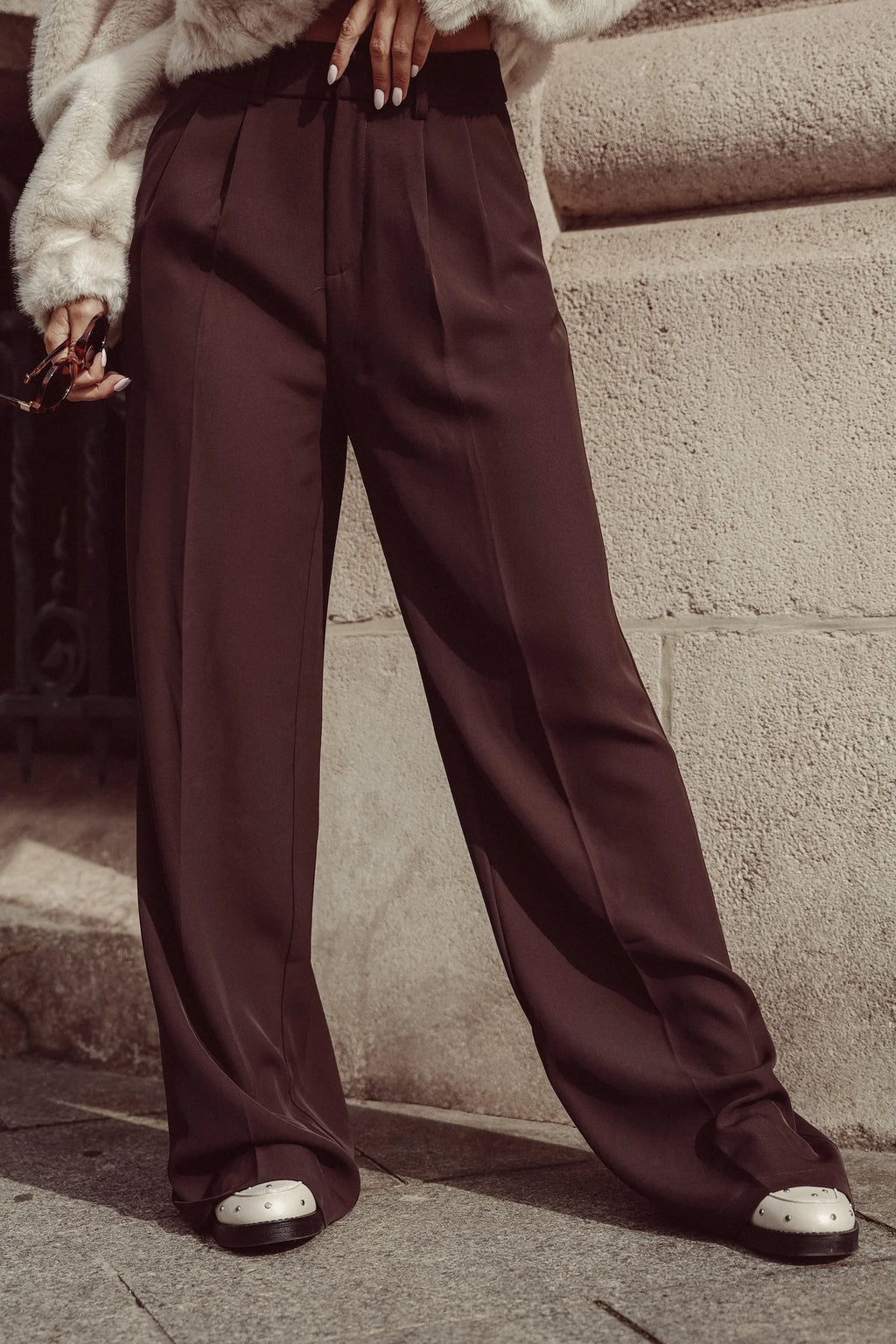 Seravelle Tailored Darkbrown Pantalon